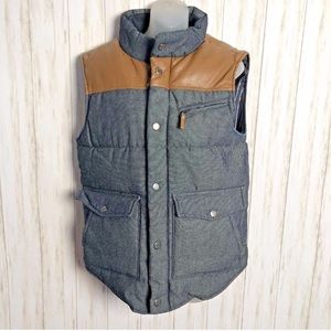 Zara Man Men’s Puffer Denim Vest Large